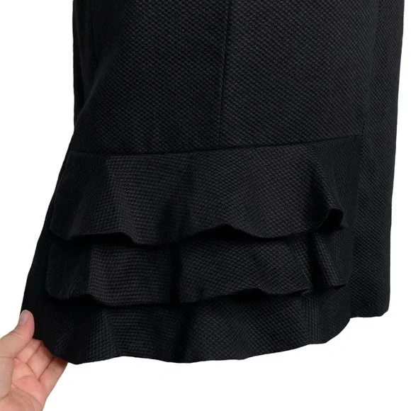 Carolina Herrera Black Short Sleeve Ruffle Dress - Picture 6 of 12